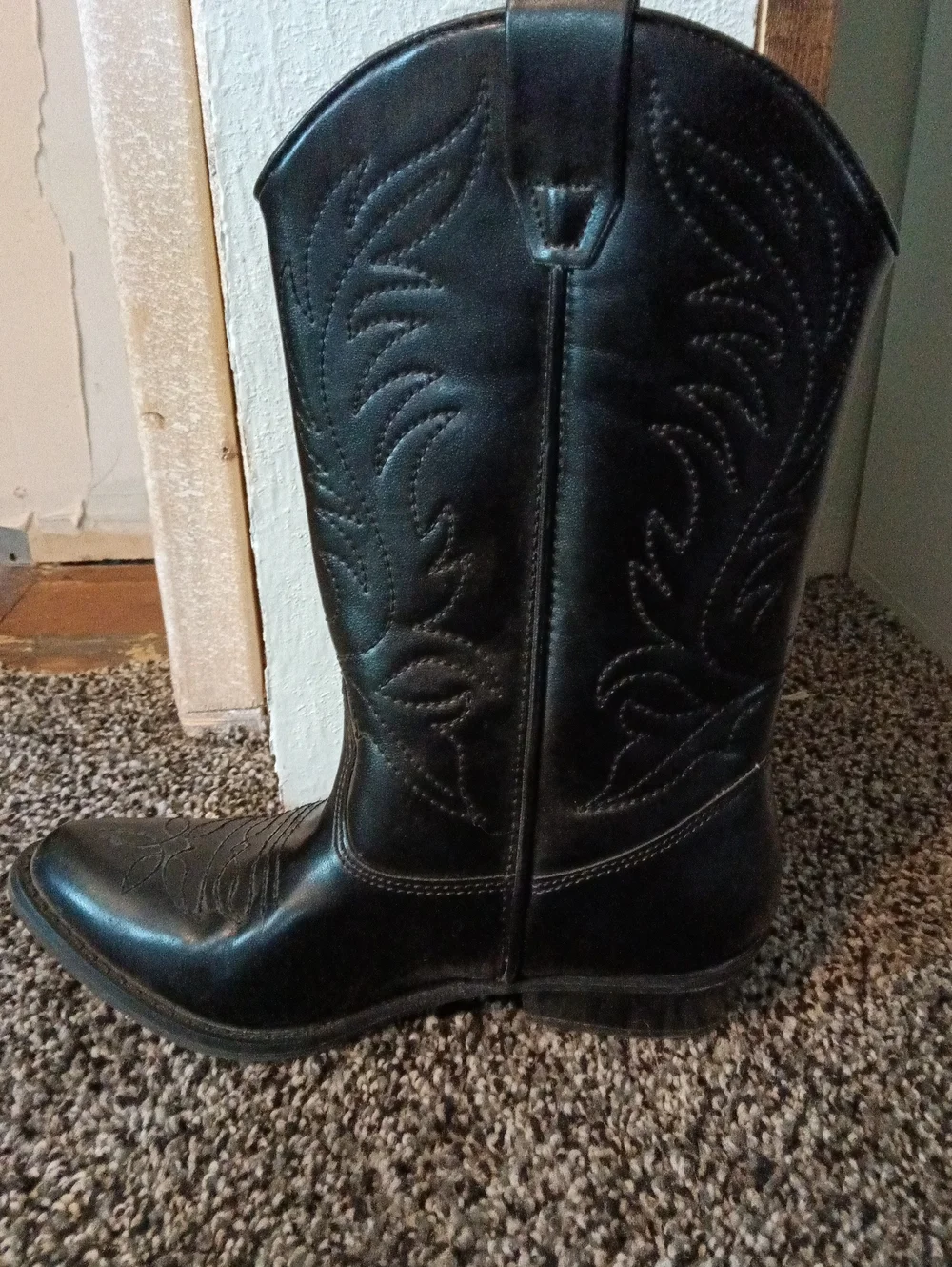 Vintage Laredo Route 66 Collection Black Kids Cowboy Boots